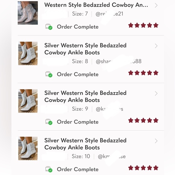 NEW Silver Western Style Bedazzled Cowboy Ankle Boots - Picture 14 of 16